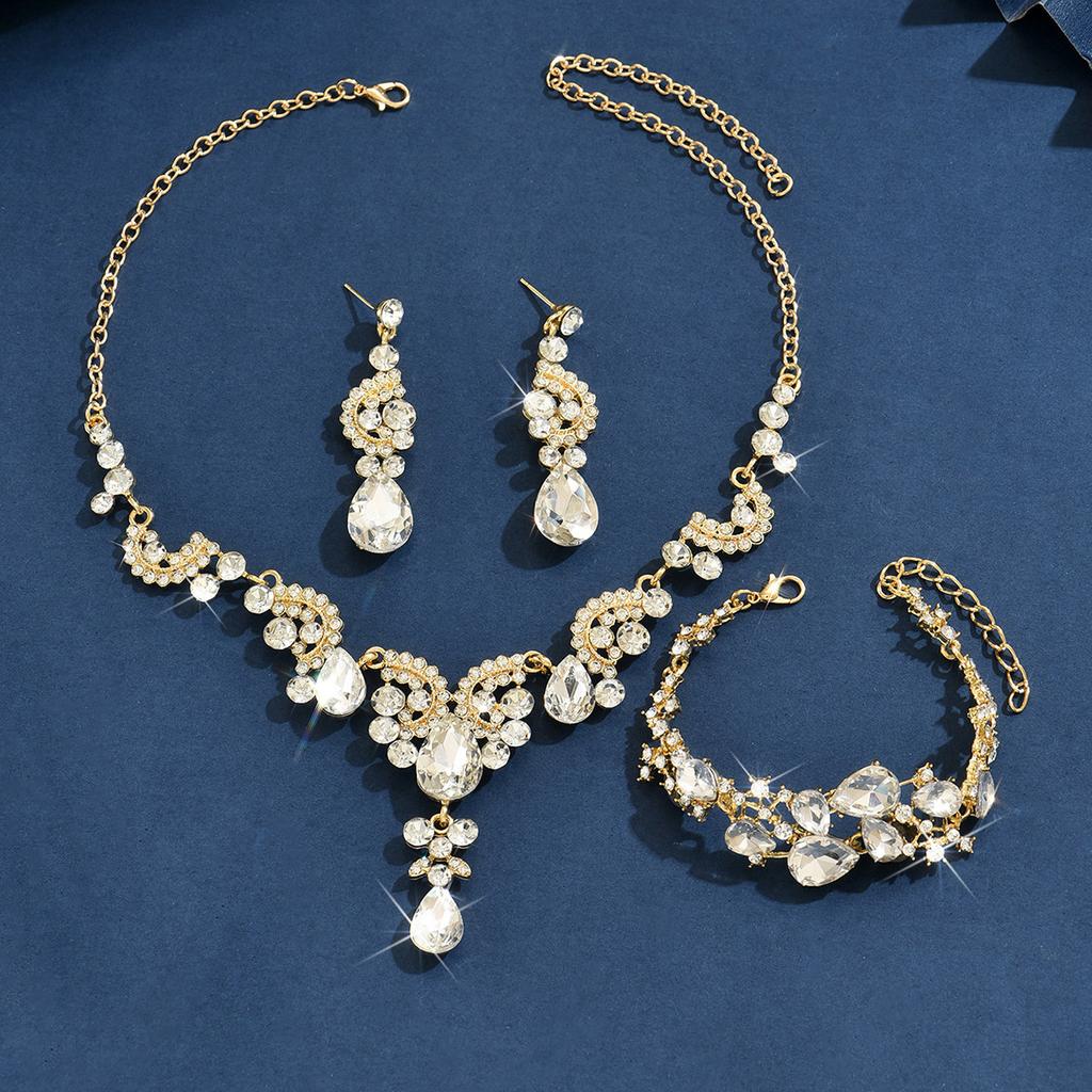 Fashion Bridal Accessories Wedding Dress Necklace Set Women'S Rhinestone Jewelry Dress Photography