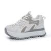 Small man increases height Forrest Gump shoes women's 2025 new platform white shoes casual fashion versatile woven through net women's shoes