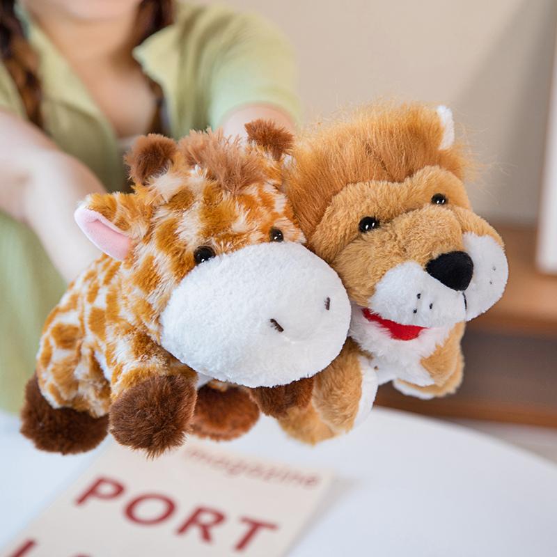 Stuffed Plush Animals Toys Hand Finger Story Puppet Kawaii Dolls Educational Toys Lion Tiger Elephant Monkey Gifts