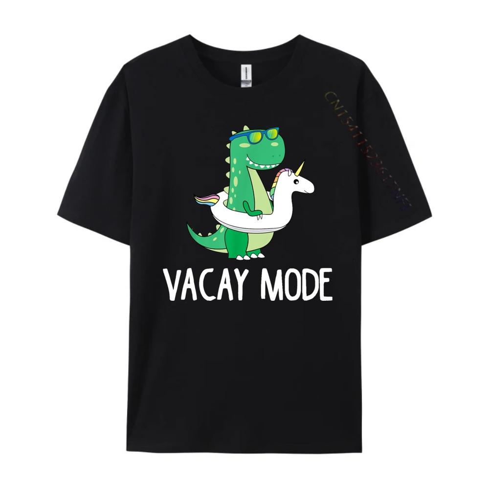 Vacay Mode Cute Dinosaur T Shirt Funny Family Vacation Gift Plus Size Men Clothing Casual Everyday Gifts For Men