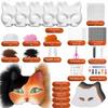 Handmade White Mask Kit Half Face Mask Felt Sheet Cat Mask Faux Fur Blank Mask Animal Mask Cosplay