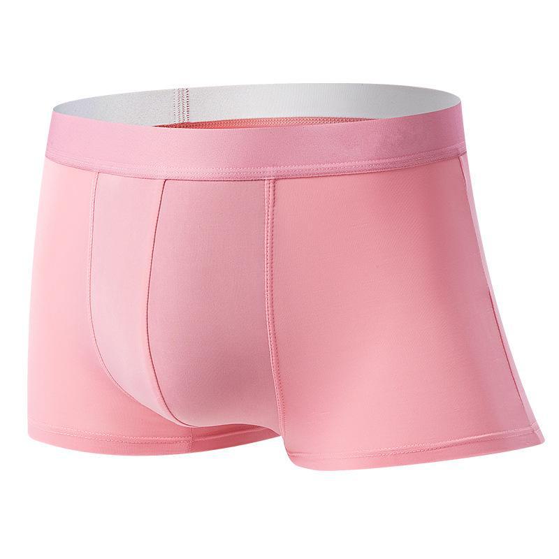 Men's Ice Silk Antibacterial Seamless Boxer Shorts - Lightweight Summer Design