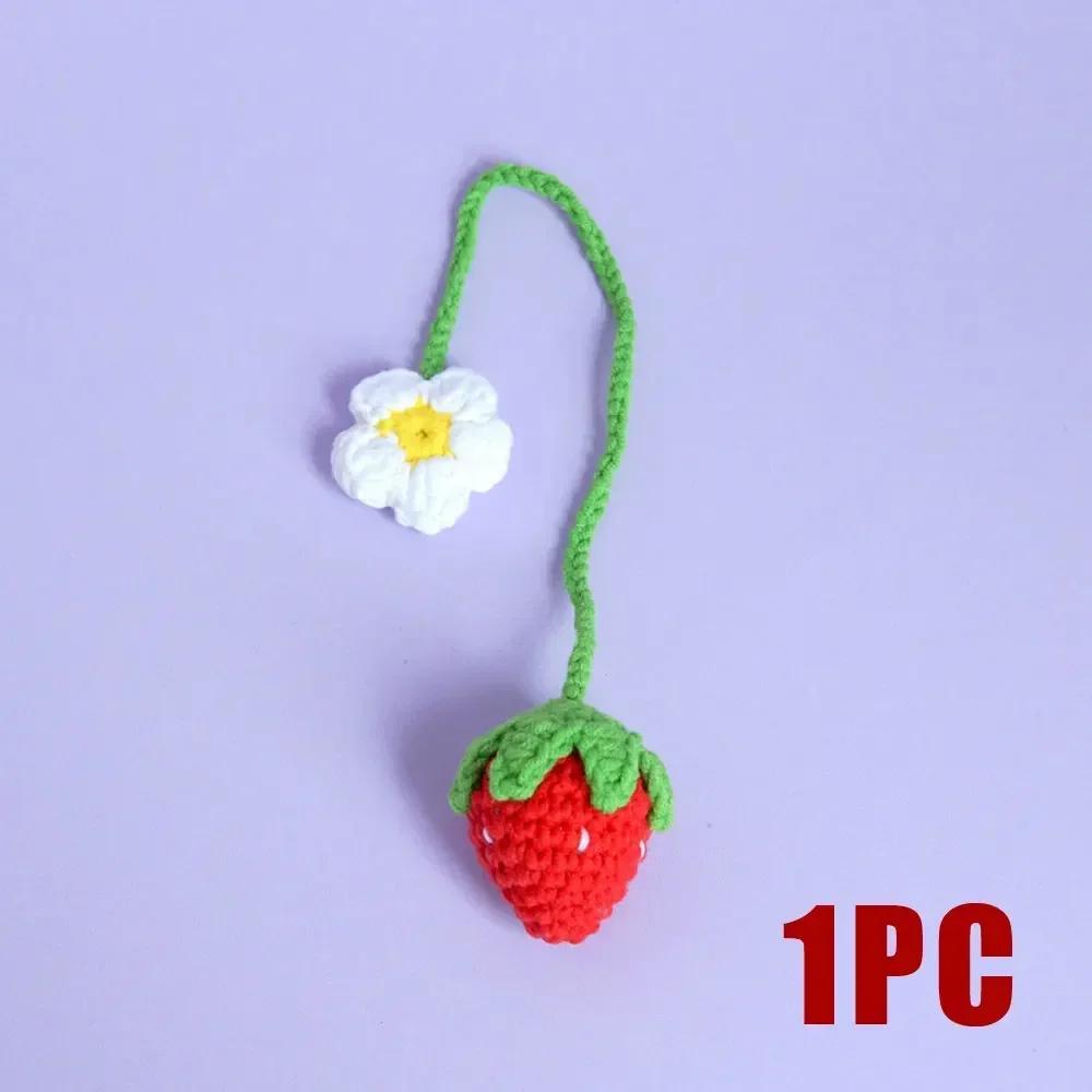 1pc Universal Auto Interior Pendant Car Strawberry Styling Ornaments Car Rearview Mirror Decroative Lanyard Car Accessories
