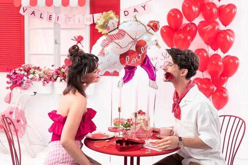 Pastell Herzballons Rot 18 Zoll 10 Stück