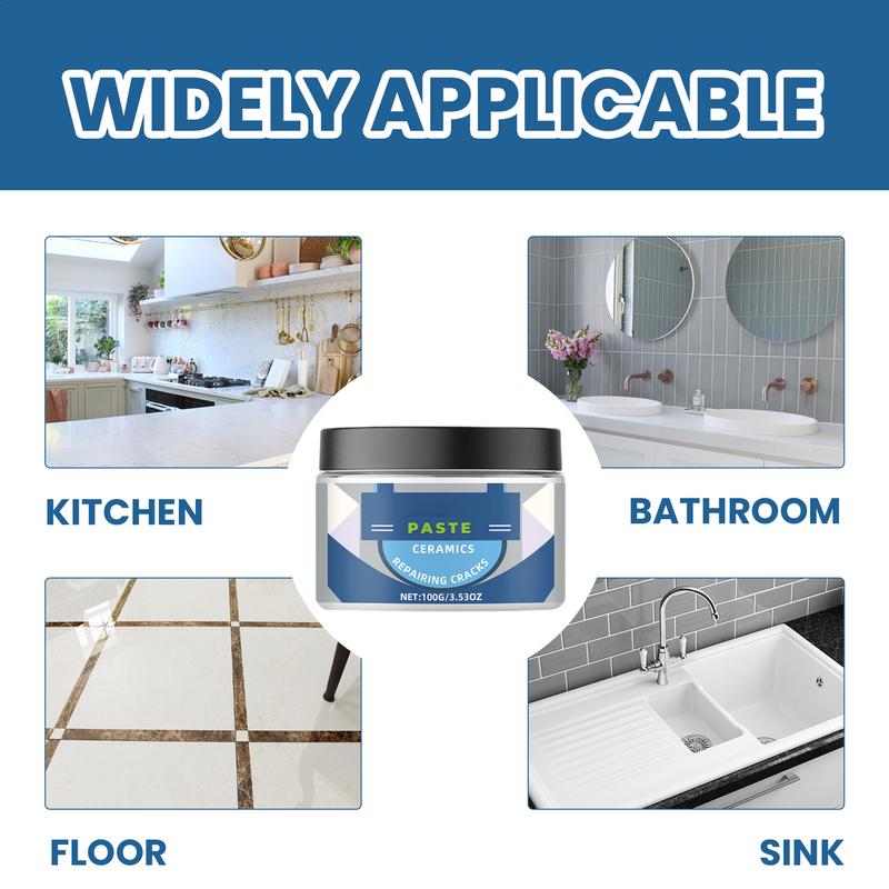 Porcelain Repair Pates Ceramic Bath Basin Fix Filler Tub Tile Repair 100g Tile Repair Agent Glue Marble Floor Tile Pit Repair