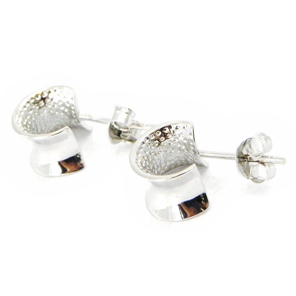 Les Trésors De Lily [I4227] - Silver Hoop Earrings 'Choréographie' (rhodium-plated) - 7x8 Mm