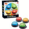 4pcs New 4Colors Answer Buzzers with Lights and Sound Trivia Games Game Buzzers Family Feud Jeopardy Buzzer for Trivia Games