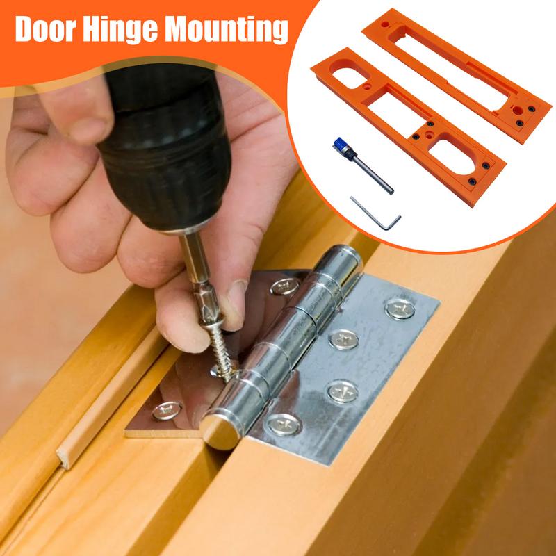 Door Hinge Router Jig Router Template For Door Hinges Quick Accurate Portable Set Mounting Tool For Exterior Woodworking Garage
