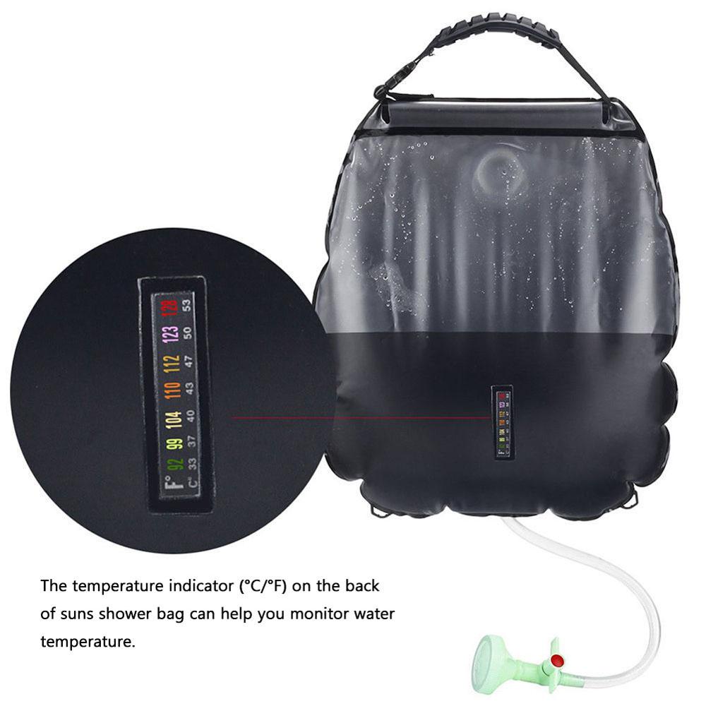 Tragbare Outdoor Camping Dusche Bad Wasserbeutel 20L Fassungsvermögen Sonnenschein Wärme Camping Badesack