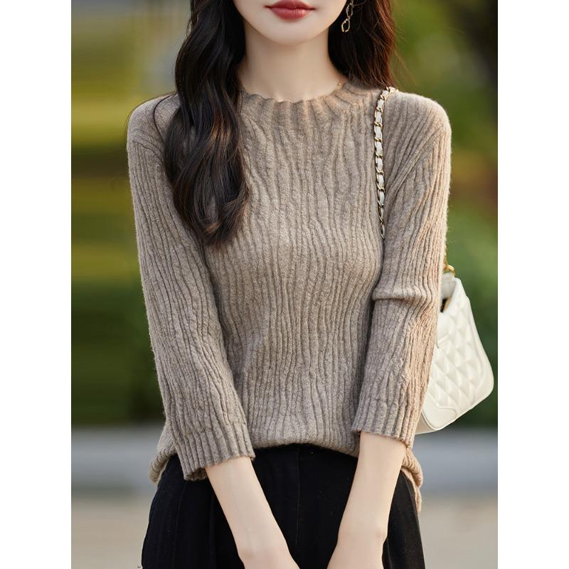Autumn Bottom Knitwear Women's Thin Pleated Inner Knit Top