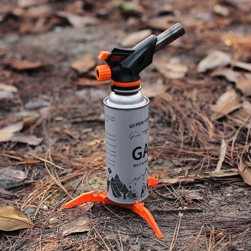 Foldable Flat Gas Tank Bracket Outdoor Stove Gas Tank Holder Canister Tripods Stand Anti Dumping Base Tilting Prevention Shelf