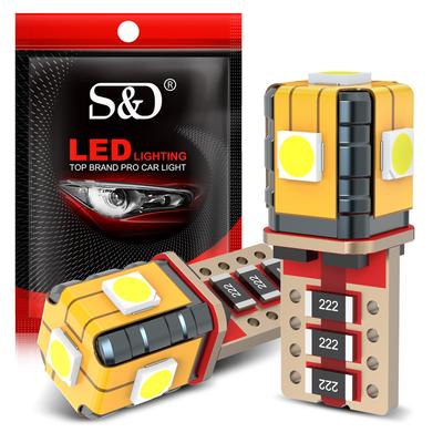 2 vnt. T10 LED lemputės Automobilių lemputės Baltos 168 501 W5W Canbus LED Pleištinės 3030 5SMD Salono Kupolo Skaitymo Numerio Apšvietimas Signalinė Lemputė 12V 6000K