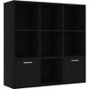 VidaXL Bookcase Black 98x30x98 Cm Chipboard