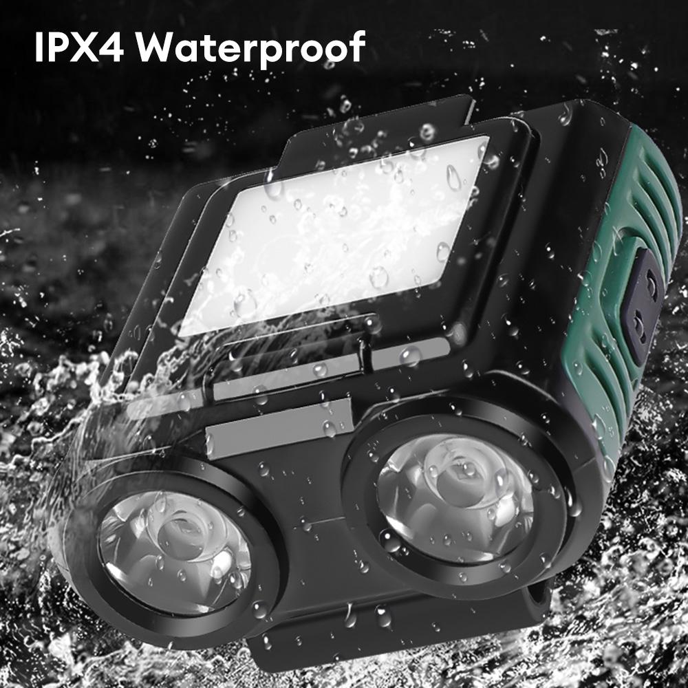 LED Headlamp Sensor Cap Clip Light USB Rechargeable Headlight Adjustable Lighting Angle Head Flashlight Camping Fishing Torch