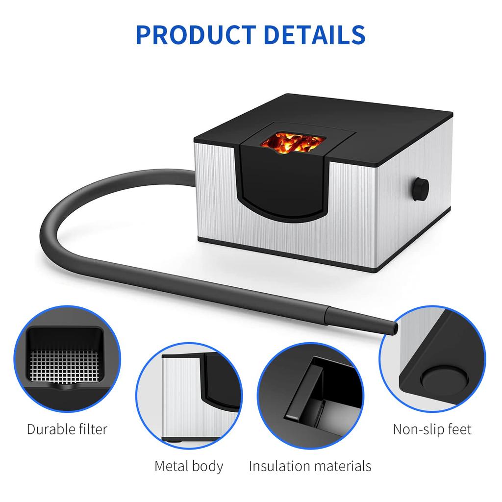 Wancle Smoker Smoking Gun Edible Smoker Portable Smoker for Home or Outdoor BBQ Lid and Wood Chips Not Included Etc. (Silver)