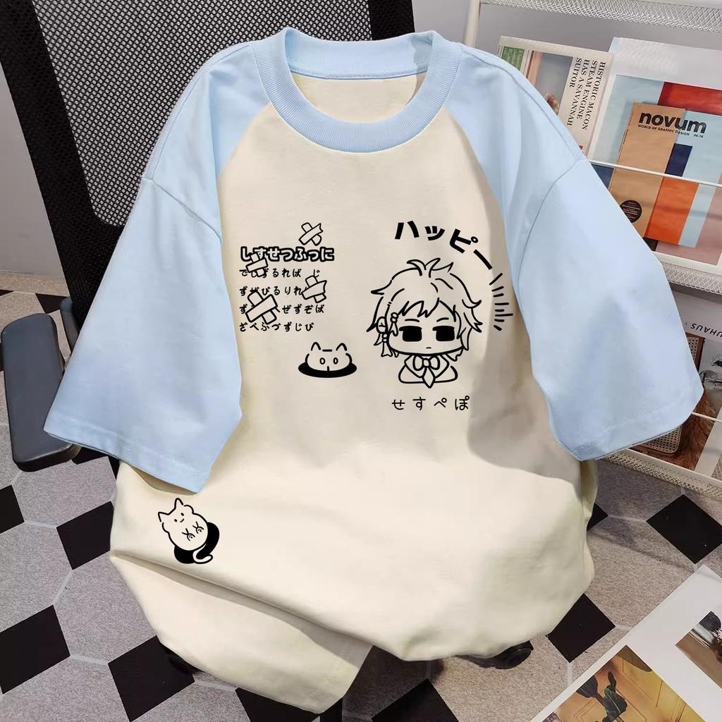 100% Cotton Tee Shirt Summer Cute Cartoon Print T Shirt for Women Clothes Harajuku Oversized T-shirt Y2k Tops Hip Hop Streetwear