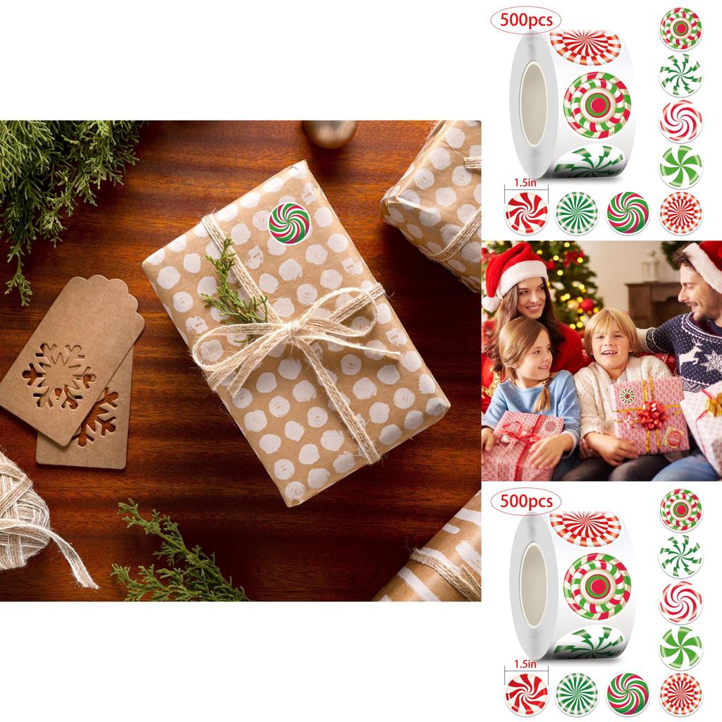 Xh098 Adorable Christmas Themed Diy Candy Roll Stickers For Kids Holiday Crafts