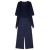 Traje Cubre Vientre Estilo Occidental Dos Piezas Pantalones Pierna Ancha Mujer Talla Grande Gordo Holgado Adelgazante Top de Gasa Verano