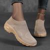 TUINANLE Women Wedge Spring Resistant Mom Shoes Breathable Platform One Foot Slip Women Loafers Sneakers