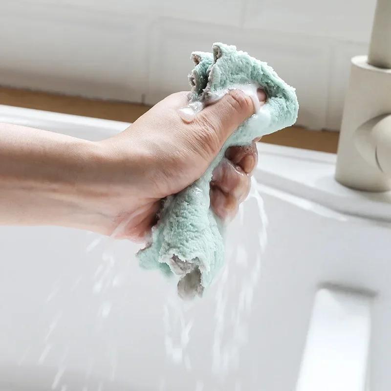 Kitchen Dish Cloth 1/10Pcs Super Absorbent Microfiber Handkerchief Towel Simple Hand Face Tableware Household Cleaning Towel
