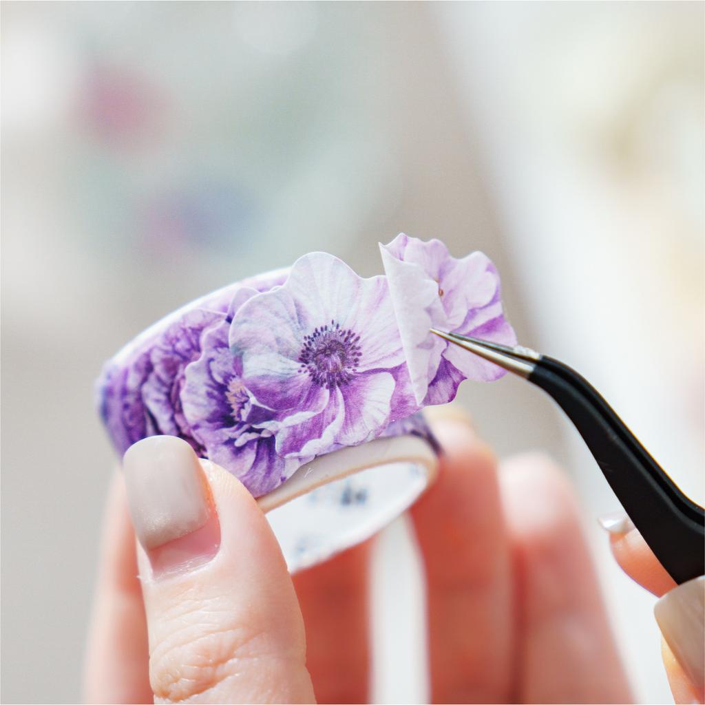 1roll Washi Tape Spring Color Flower Shaped Tape Handbook Stationery For DIY Hand Account Scrapbook Diary Decoration