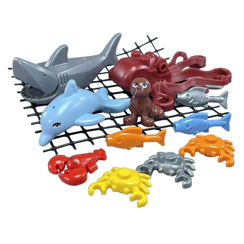 Non-Toxic Moc Sea Seabed Creatures Coral Seaweed Shell Fish Shrimp Crab Aquarium For 31122 Building Blocks Toys For Children Gifts