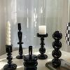 Nordic Black Glass Candle Holder: Luxurious Home Decor for Living Room Desktop