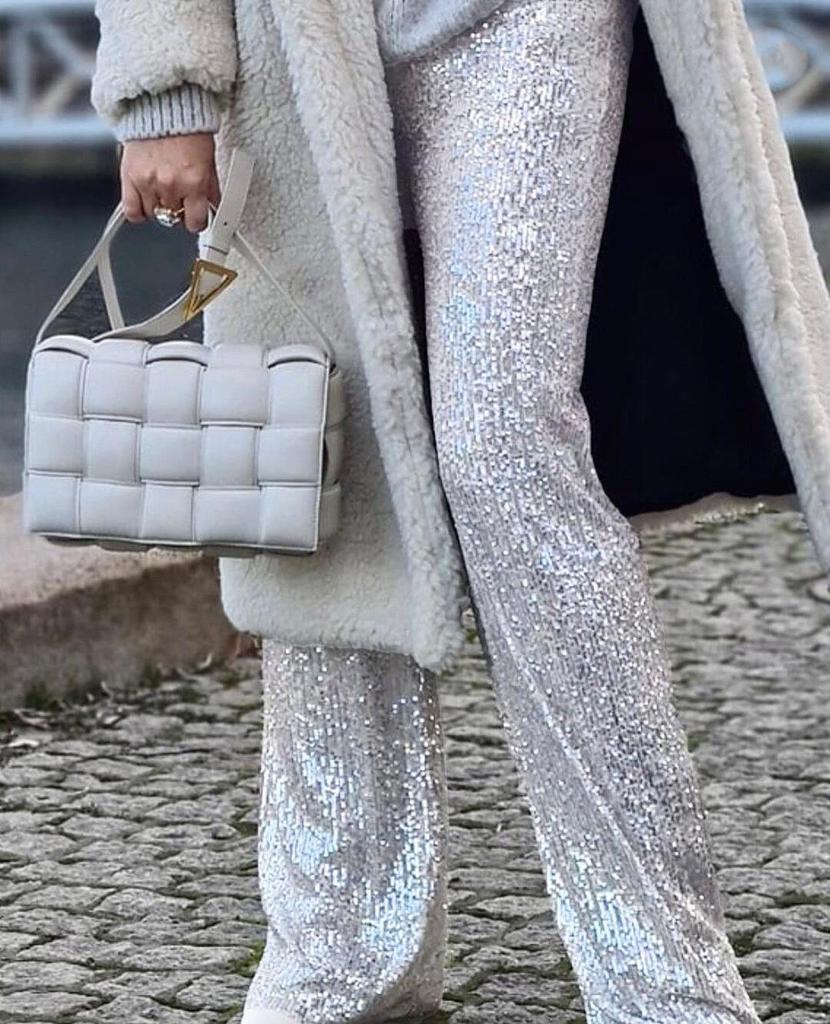 2025 European & American Women's Sequin Slim Straight Pants - Fashionable & Casual