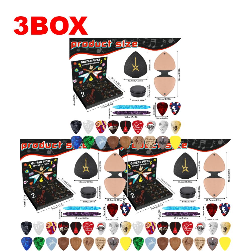 1/2/3BOX Guitar Picks Advent Calendar 24 Days Christmas Countdown CalendarXmas Gifts With 20 Guitar Picks for Guitar Player New