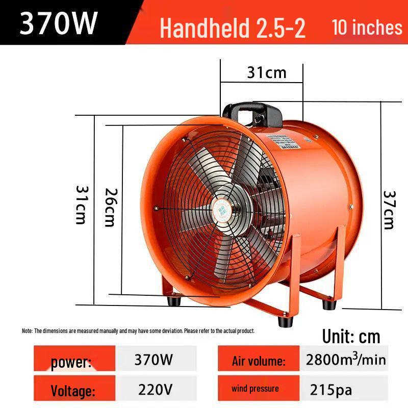 220V Portable Axial Exhaust Fan Blower for Industrial Ventilation