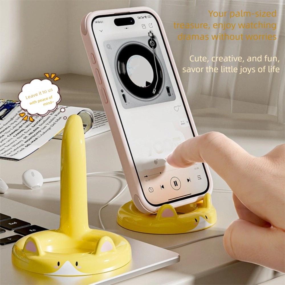 

Cartoon Cat Phone Holder Desktop Cell Phone Mount Cute Phone Stand Studying чорний