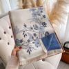 Autumn And Winter Elegant Floral Scarf for Ladies - Soft Faux Cashmere, Warm And Comfortable Magnolia Flower Fringed Shawl, Breathable And Windproof