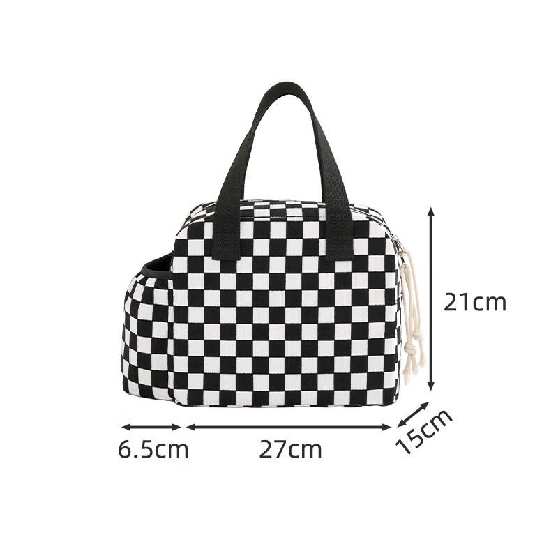 

OLOEY Checkerboard Thermal Insulated Lunch Bag One Size
