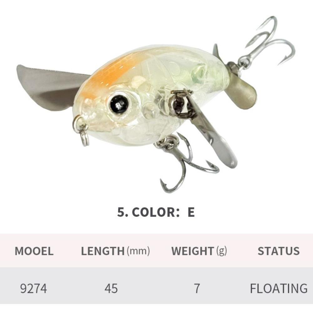 45mm Length Cicada Fishing Lure Floating Body Metal Blade Bait Cicada Lure Saltwater Fishing