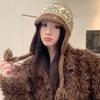 DIMANAF Women Hat Thick Knitted Hat Fashion Lady Floral Warm Winter Autumn