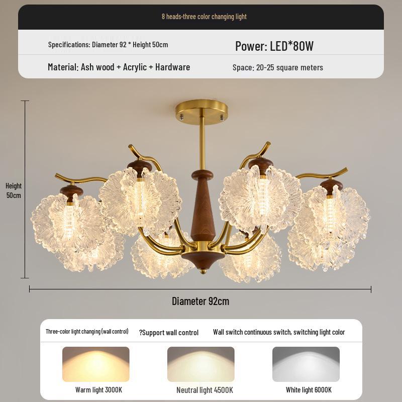 Retro American Chandelier: Versatile Living Room, Bedroom & Dining Lamp with Persimmon Design