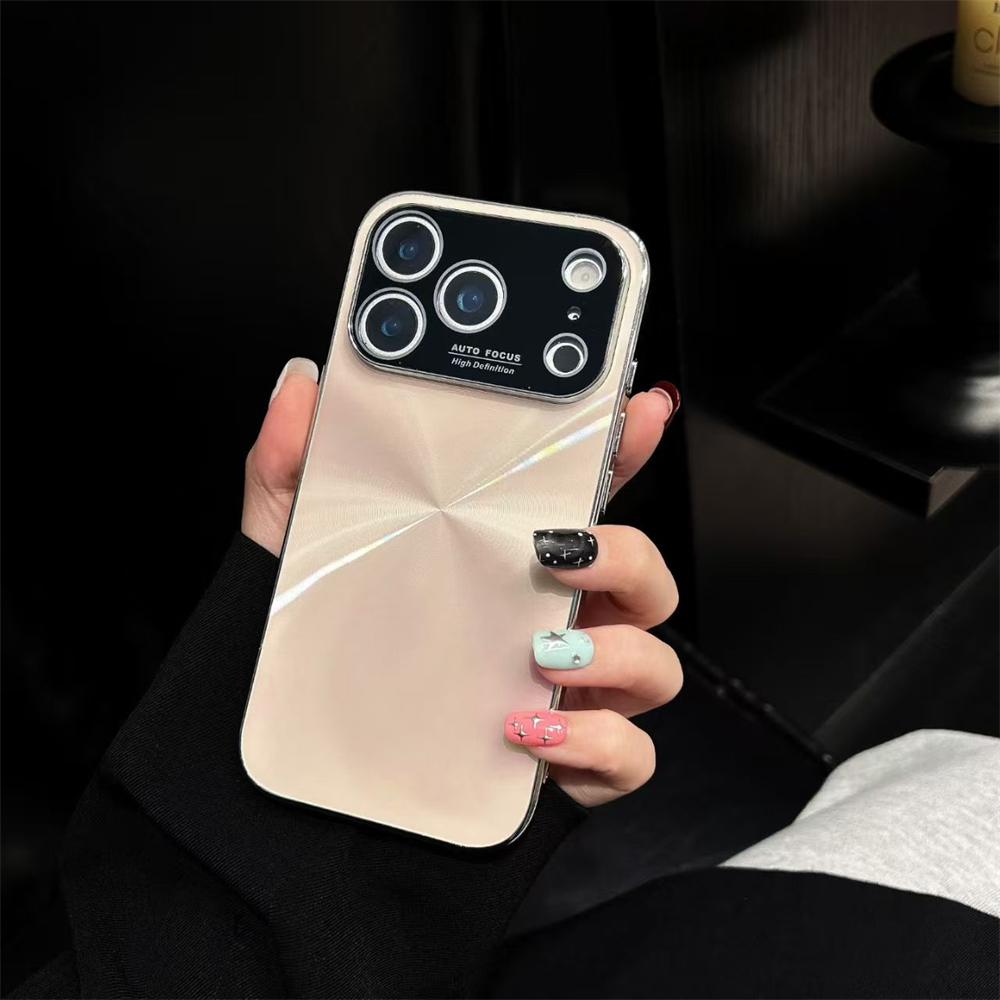 Laser Aurora CD Pattern Matte Case For iPhone 17 16 15 14 13 12 11 Pro Max Plus Soft Bumper Shockproof Armor Hard Cover