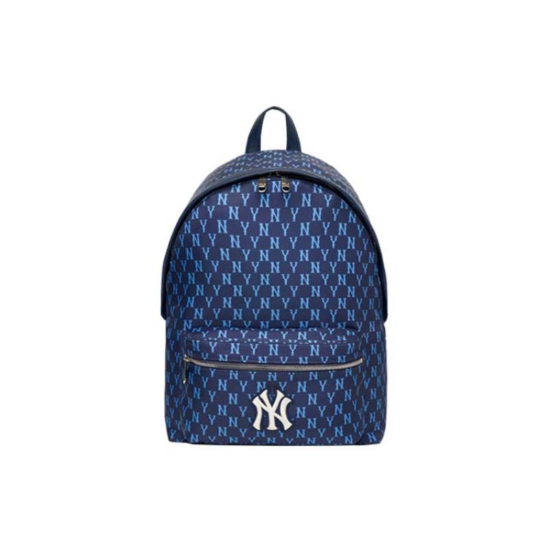 MLB Monogram Collection Polyester Backpack Regular Unisex Dark Blue Casual 3ABKM012N-50NYL