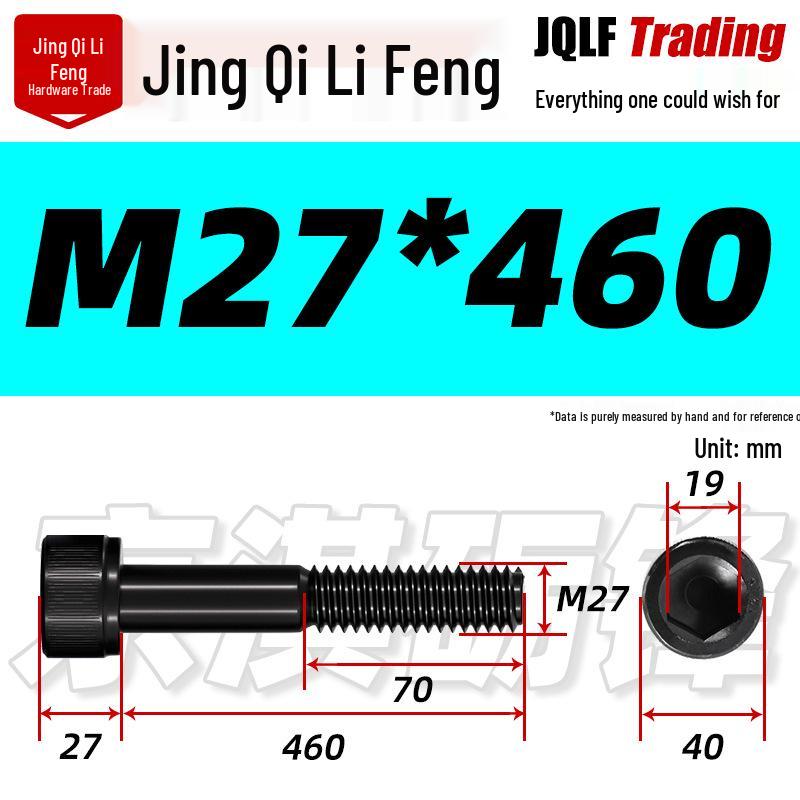 M20-M27 High Strength Blackened Hex Socket Head Cap Screw with Knurled Cylindrical Half Thread