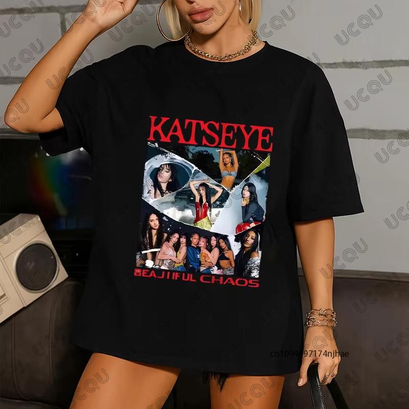 2026 New Vintage Kpop Katseye Beautiful Chaos Graphic Tshirt For Women Unisex Summer Short Sleeve Cotton Tees Casual Oversize Tops