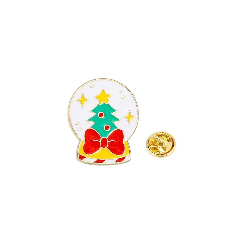 Original Christmas Brooch Christmas Tree Snowman Christmas Socks Christmas Gift Bag Clothes Decoration Oil Drop Brooch