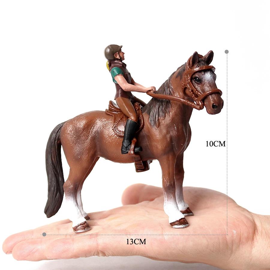 Toy Horses Equestrian Rider Horse Playset Farm Animals Action Figure Animal Figurines Plastic Models Children Toys Kids Gifts