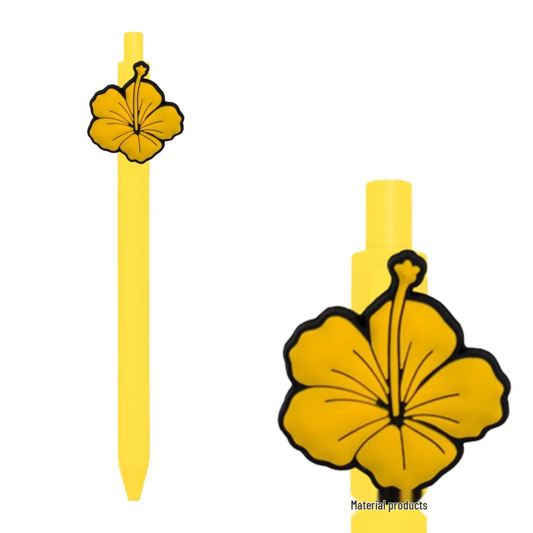 Cartoon Macaron Color PVC Soft Rubber Ballpoint Pen - Clickable & Creative Design