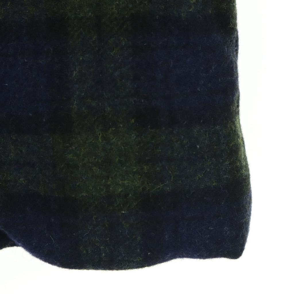 DAMA Collection Check Pattern Long Sleeve Down Coat M Navy Fur Removable Women Used