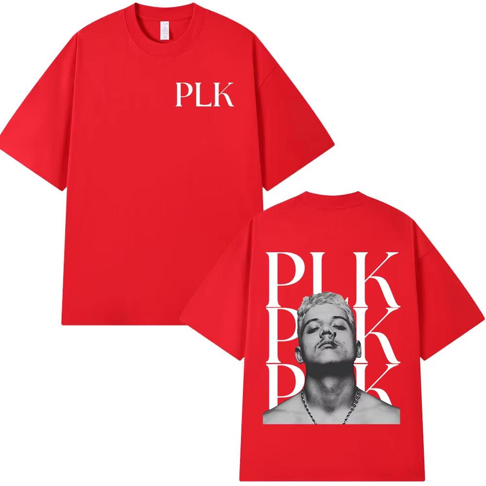 Rapper PLK portrait graphics 100Cotton music Tshirt Men 2026 New Summer Hip hop unisex ventilate Short sleeve shirt fan gifts