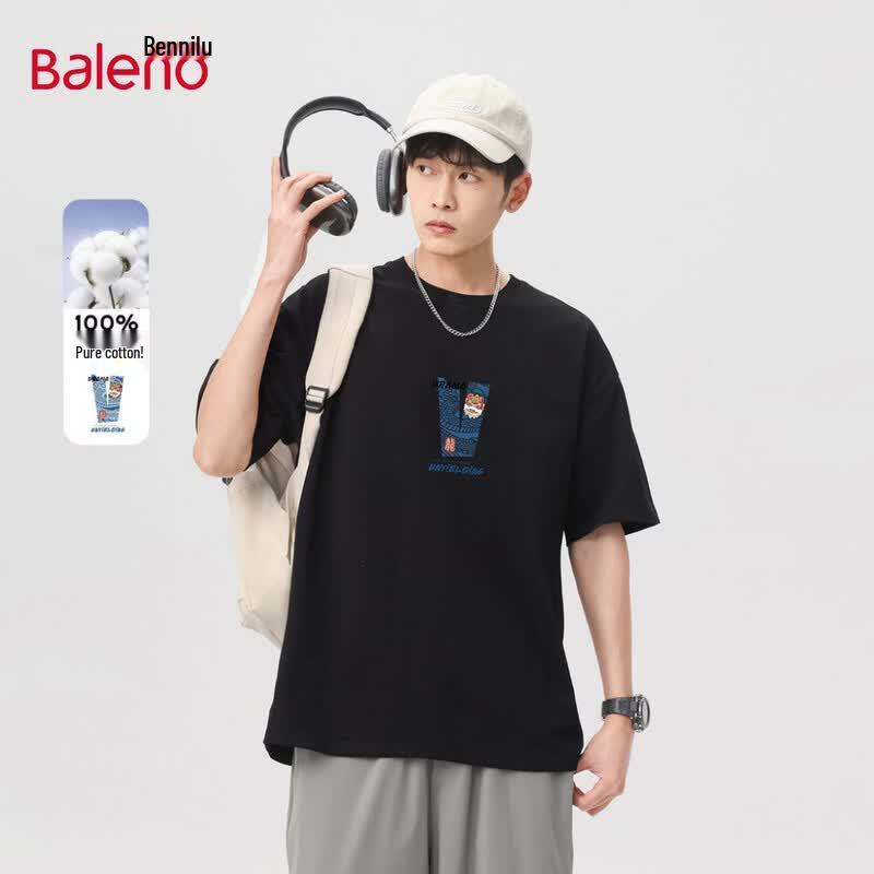 Baleno Men s 100% Cotton Printed Loose Fit T-Shirt 2XL