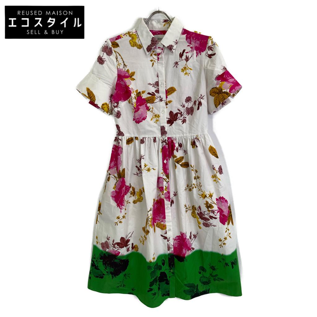 ERDEM S1D921 White Floral Cotton One Piece 24Stainless Steel dress UK6 whiteUsed