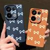 Bowknot Print TPU Leather Texture Soft Case For Xiaomi 13T Pro Poco X7 X6 M6 Pro Redmi Note 14 Pro 13 12 11 Matte Slim Shockproof Phone Cover