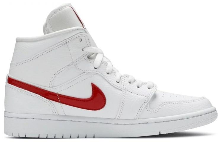 Air Jordan 1 Mid 'White University Red' Women's BQ6472-106
