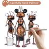 3-Piece 13" Busy Working Ants Metal Garden Stator Outdoor Decor, Unny Metal Yard Art or Home Decoration, Handmade Retro Statue G
